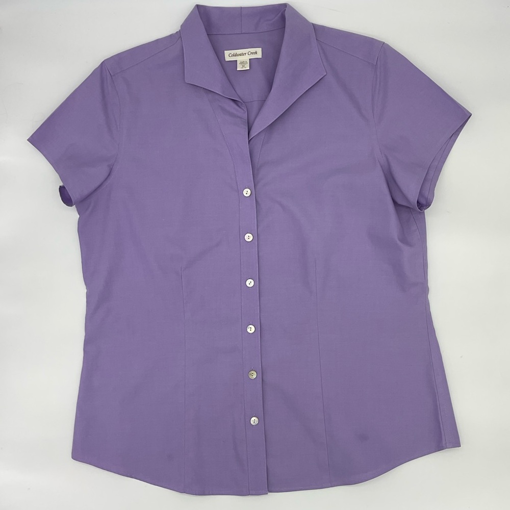 Coldwater Creek Short Sleeve Lavender Blouse